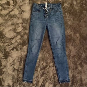 American Eagle Lace Up Hi-Rise Jegging